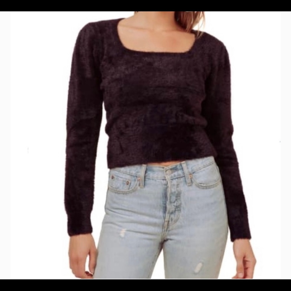 ASTR the Label fuzzy crop sweater sz Xs new